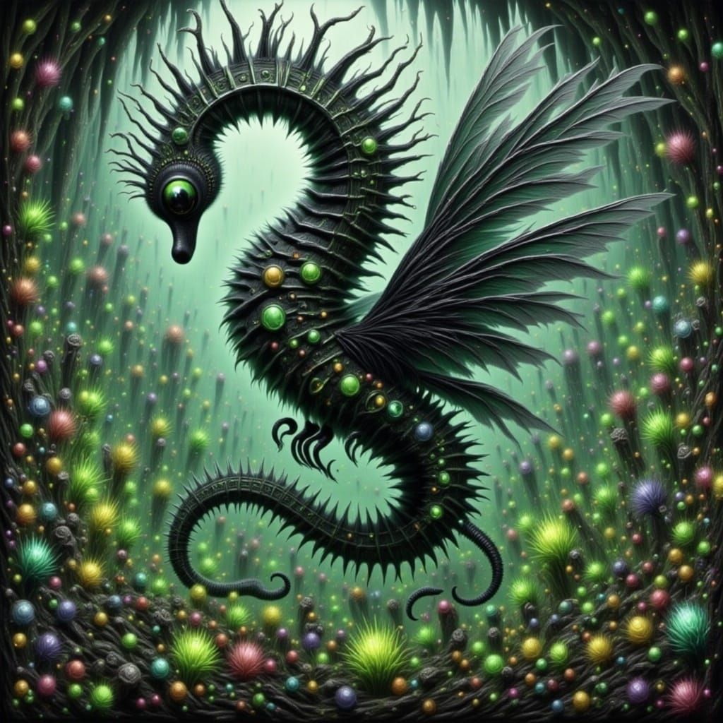 Zebra Seahorse Hybrid Flying High