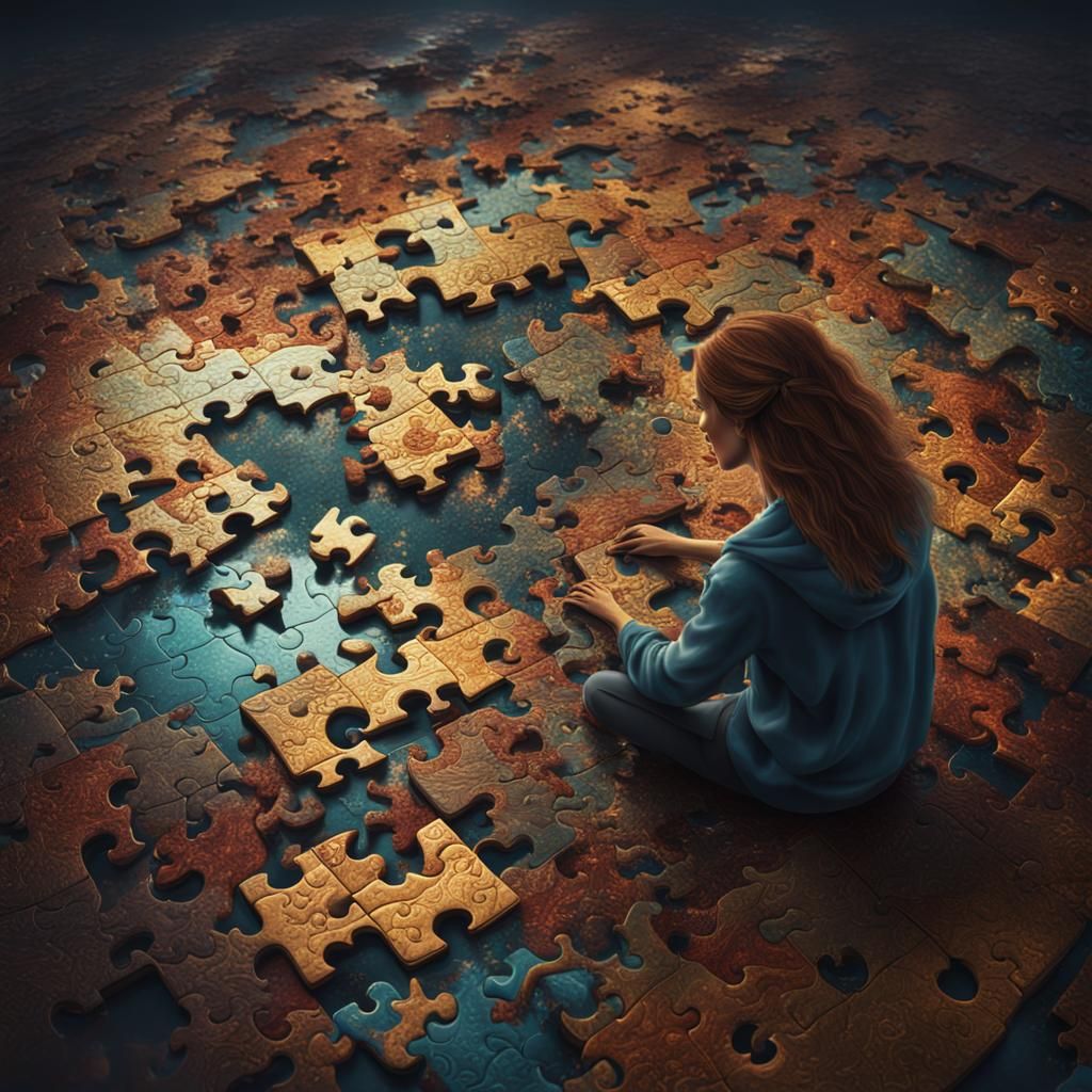 Jigsaw Puzzle Woman in Detailed Matte Painting