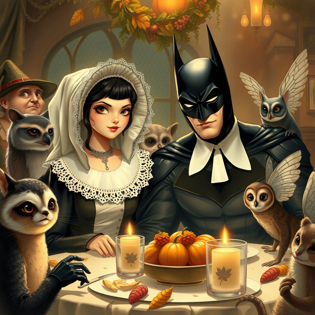 Catwoman and Batman's Enchanted Thanksgiving Feast