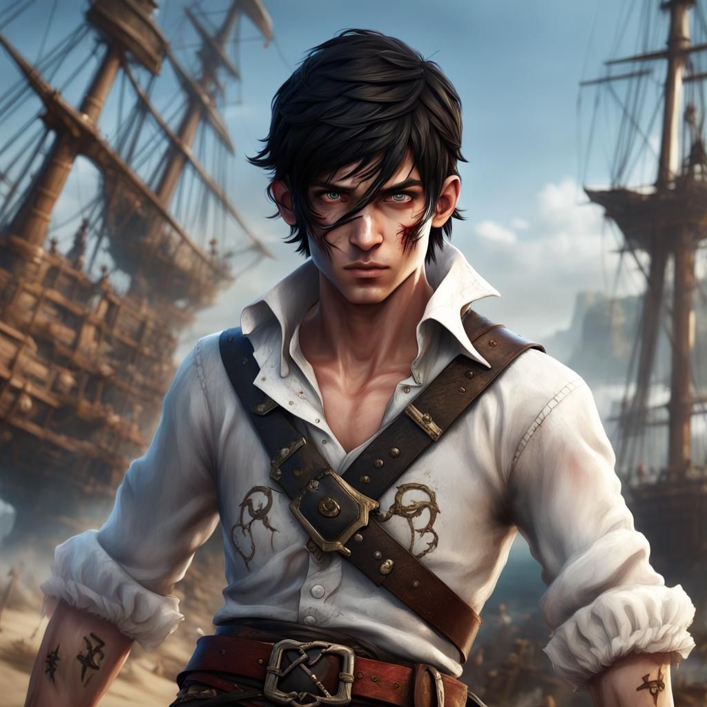 Teenage Pirate Boy with Cutlass, Fantasy Concept Art