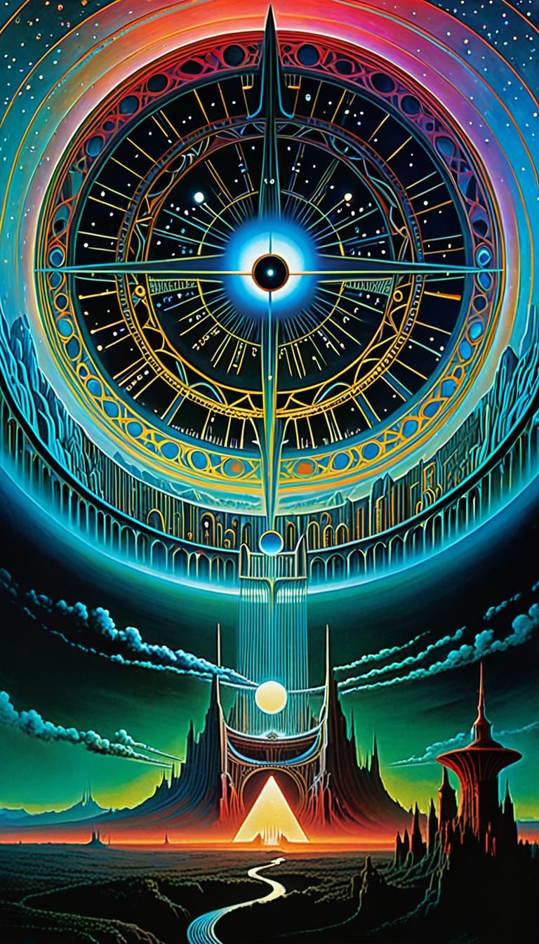 Surreal Dystopian Hellscape with Sacred Geometry