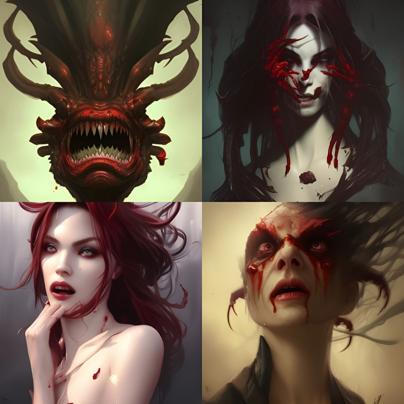 Menacing Vampire Crab Portrait in Digital Art Style