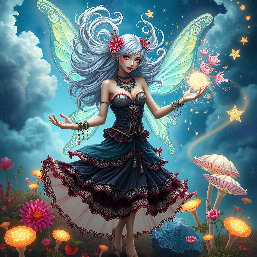 A Macro-Cosmic Solarpunk Whimsical Bohemian Punk-Goth Pixie ...