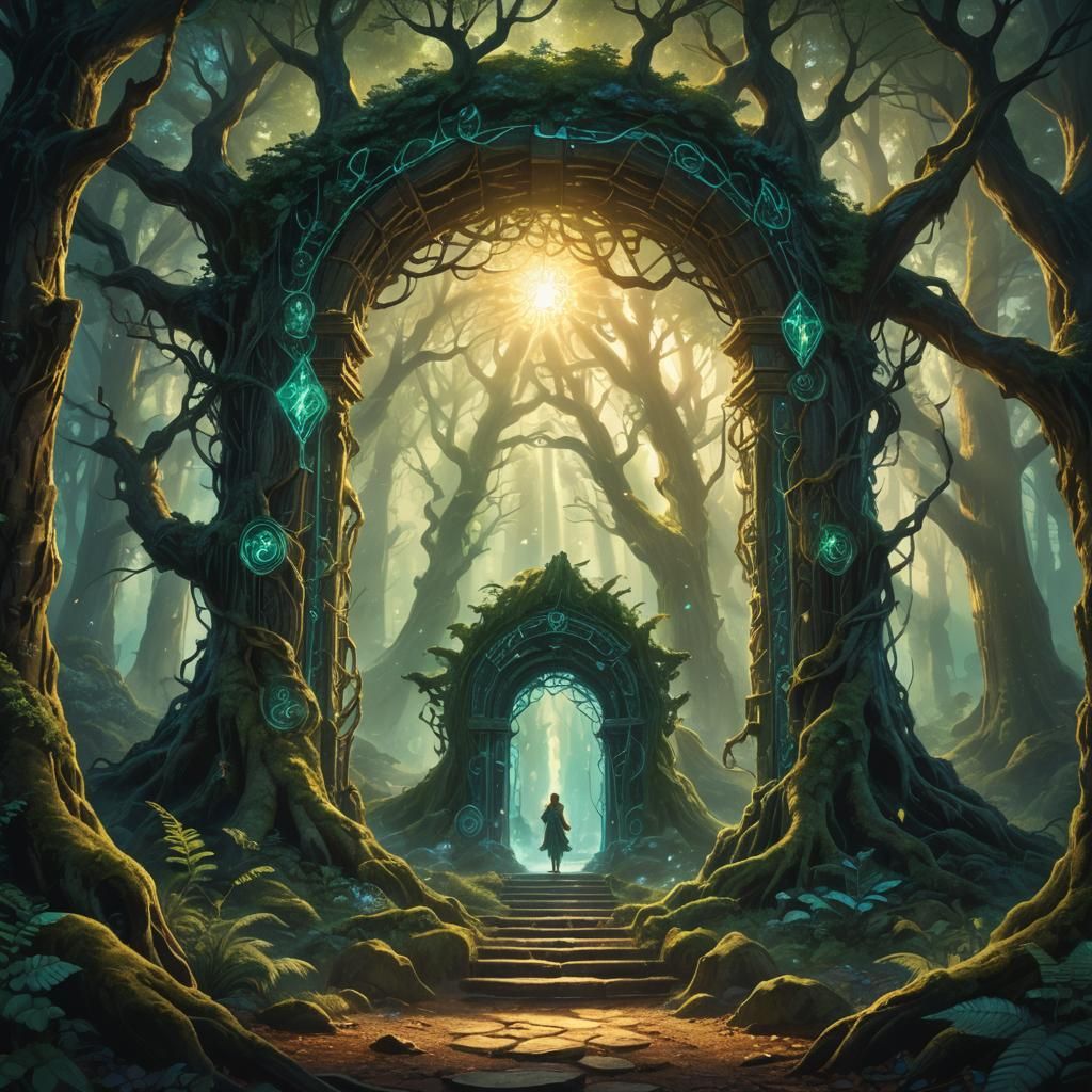 Ethereal Being Emerges in Mystical Forest