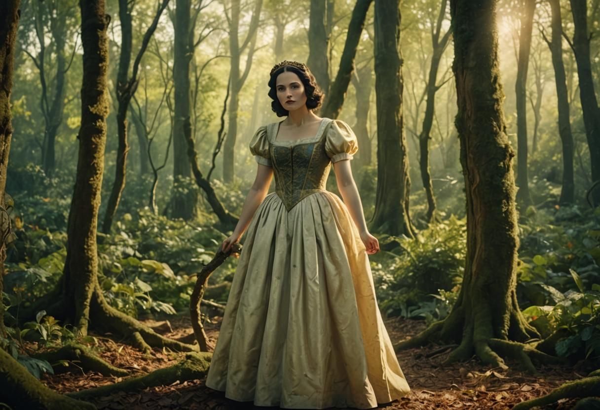 Snow White in Mystical Forest: Cinematic Masterpiece