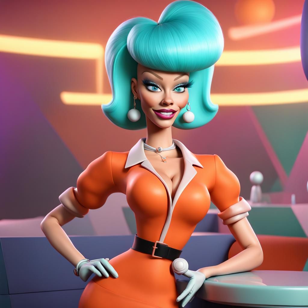 Jenna Jameson as a Jetsons Character, 3D Art