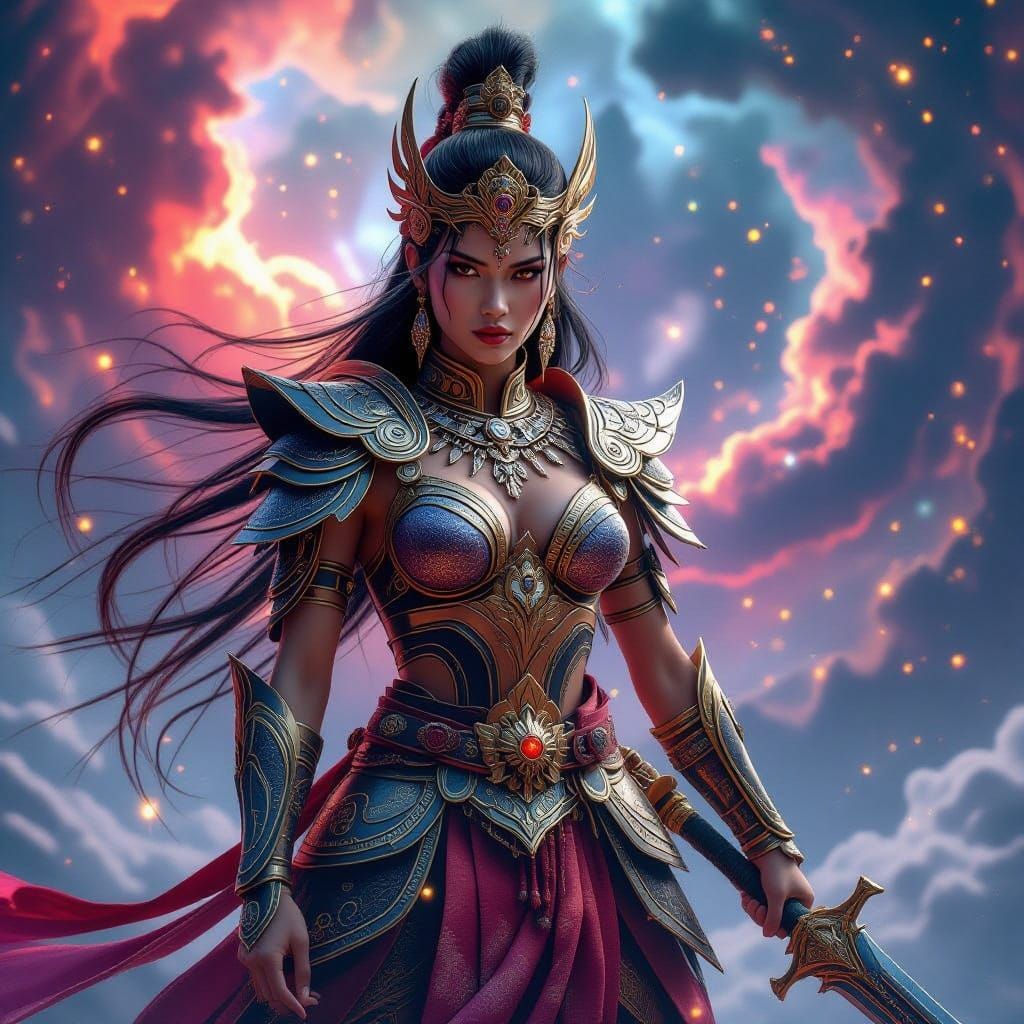 Filipino War Goddess in Cosmic Battle Gear