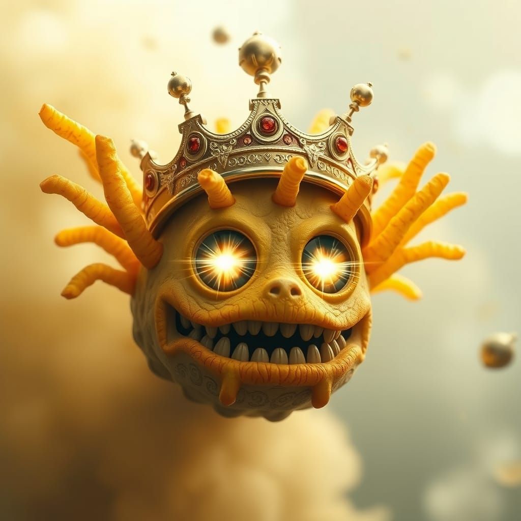 Hyper Realistic French Fry Monster with Energy Blast Eyes an...