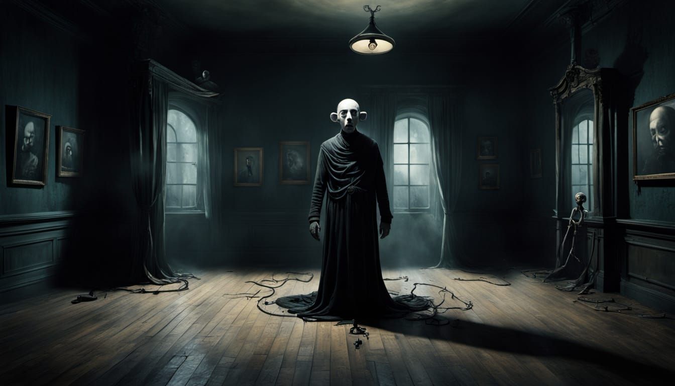 Dark Figure Emerges from Twisted Dreamscape