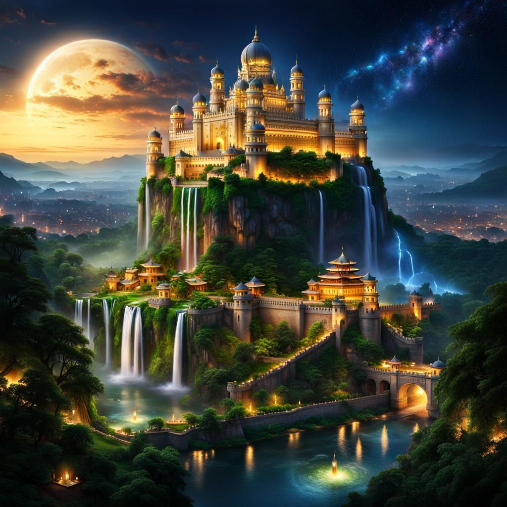 Magical Kingdom: Palace Overlooking Lively City