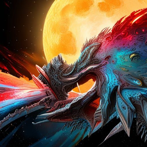 Epic Space Battle Over Shattered Moon