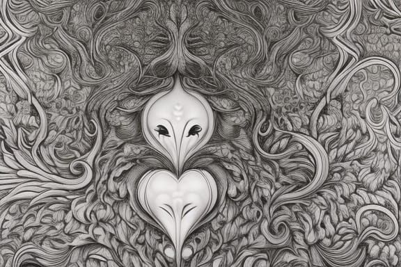 Surreal Love Filigree in Geometric Biomechanical Style