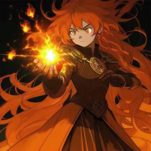 Fiery Woman Concept Art in French Comic Style