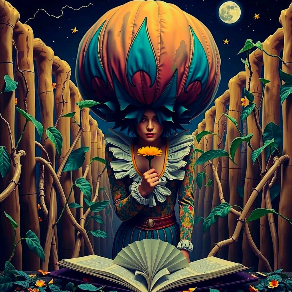 Chimaera of Harlequin and Matador with Teal Hair