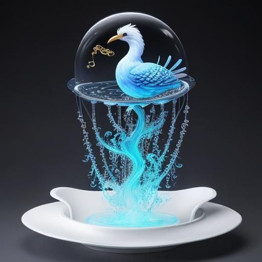 Majestic Water Bird with Cosmic Background