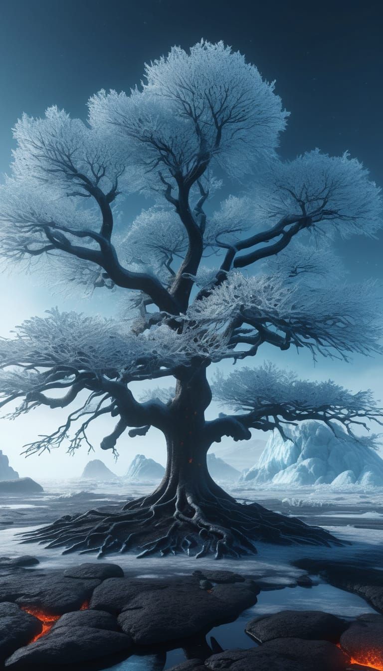 Majestic Crystal Tree Illuminated by Ethereal Light