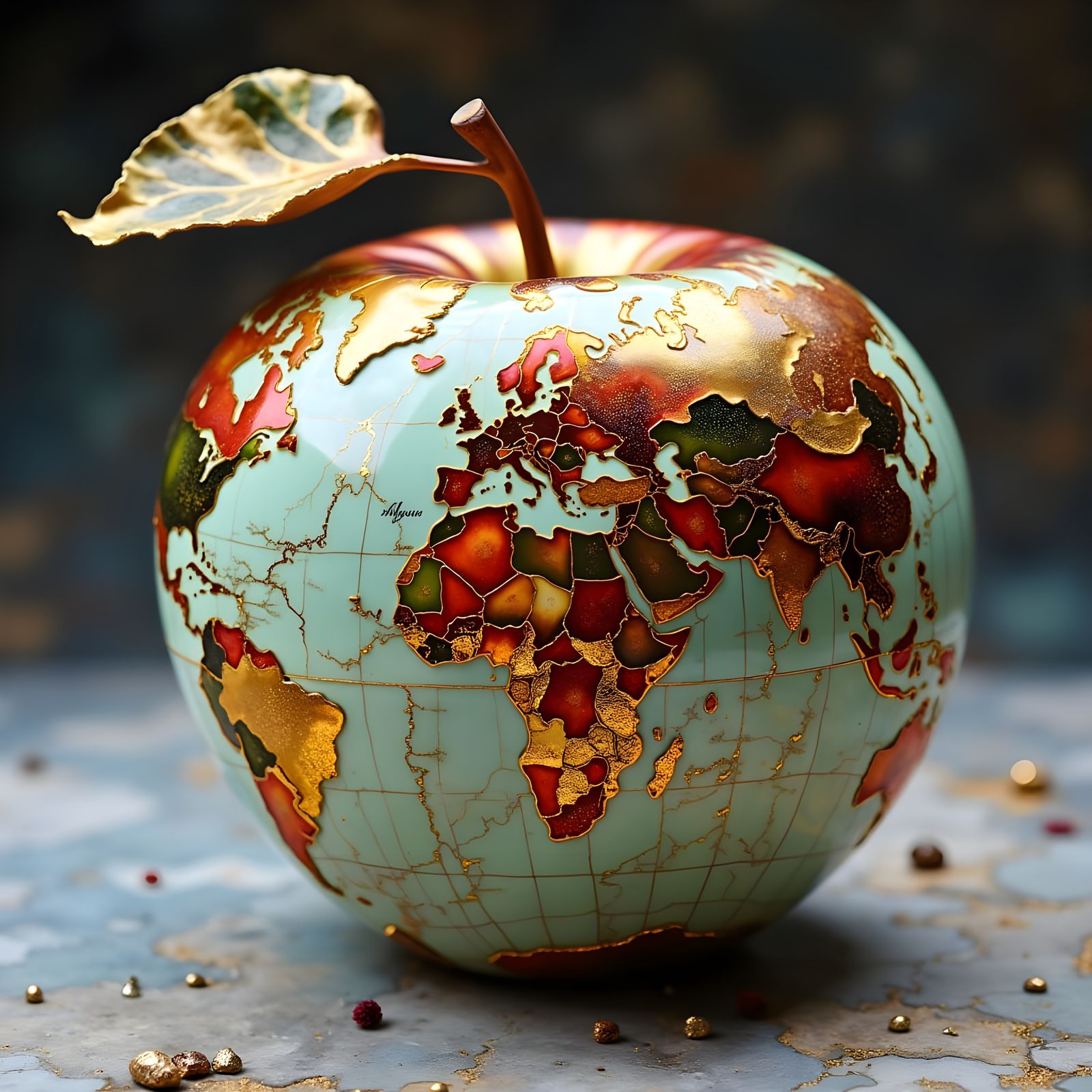 Golden Apple of Kintsugi Art