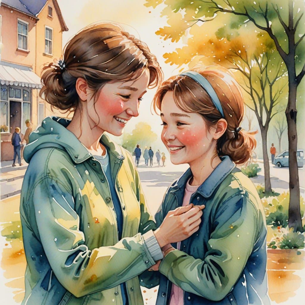 Heartfelt Illustration of People Helping Each Other