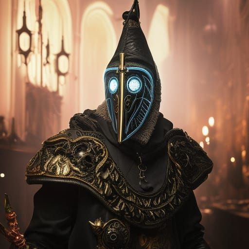 Dystopian Dark Academia Plague Doctor Concept Art