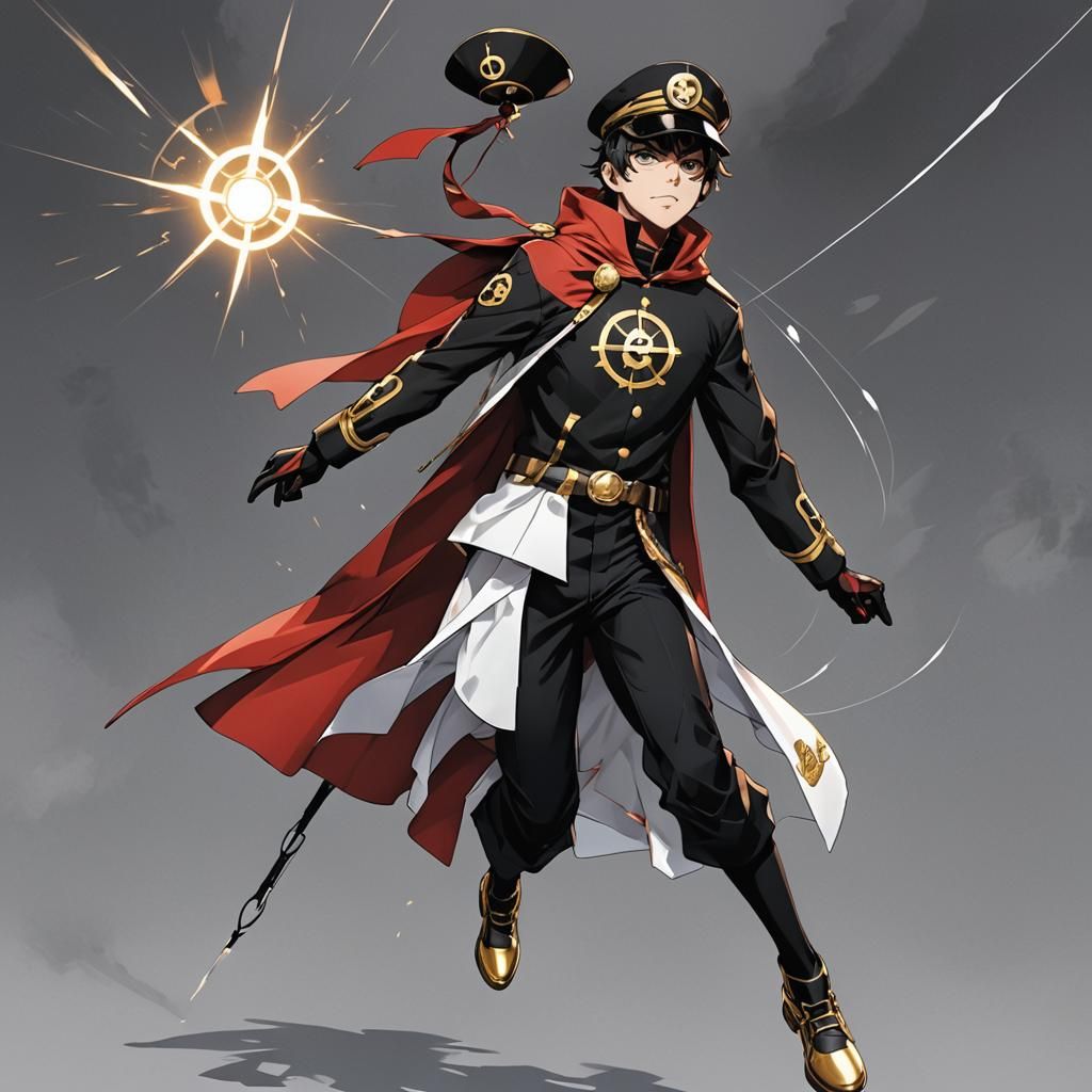 Teen Superhero with Electromagnetic Aura in Anime Style