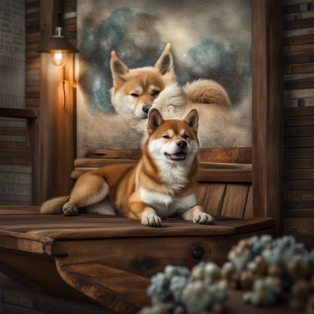 Cute Shiba Inu Puppy Relaxing: Hyperrealistic 4K Render
