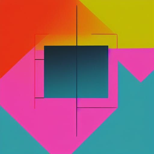 Geometric Bauhaus Pop Art Screen Print in 8K