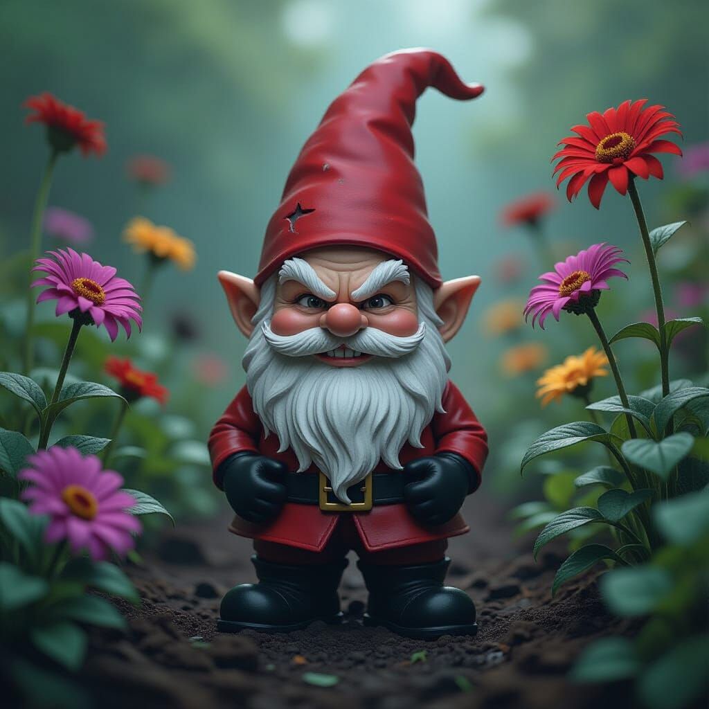 Supervillain Gnome Drains Colors in Dark Fantasy Style