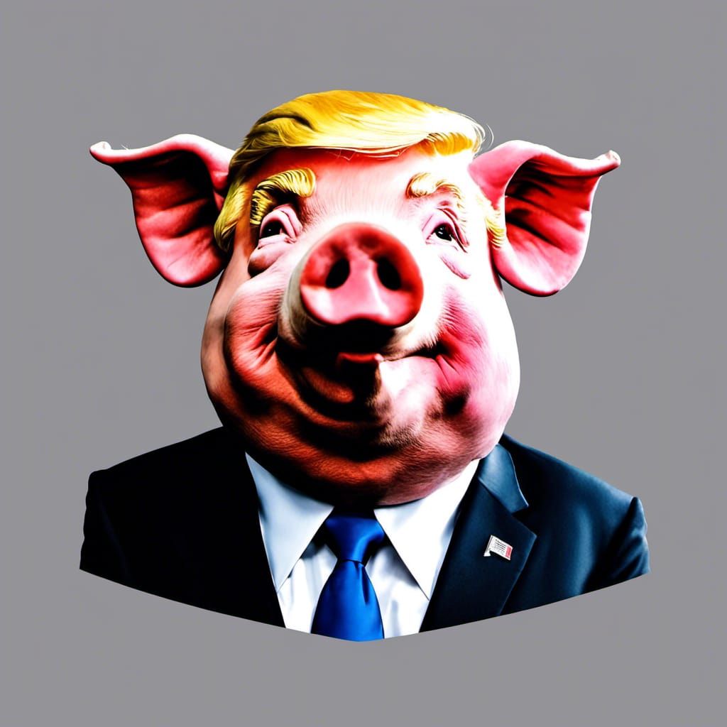 Surreal Pig-Human Hybrid: A Disturbing Portrait