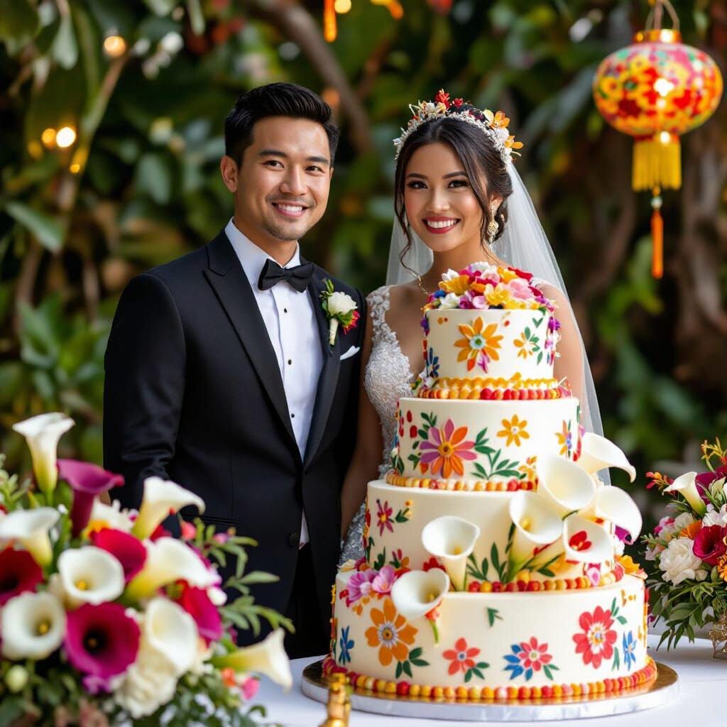 Filipino-American Fusion Wedding Cake