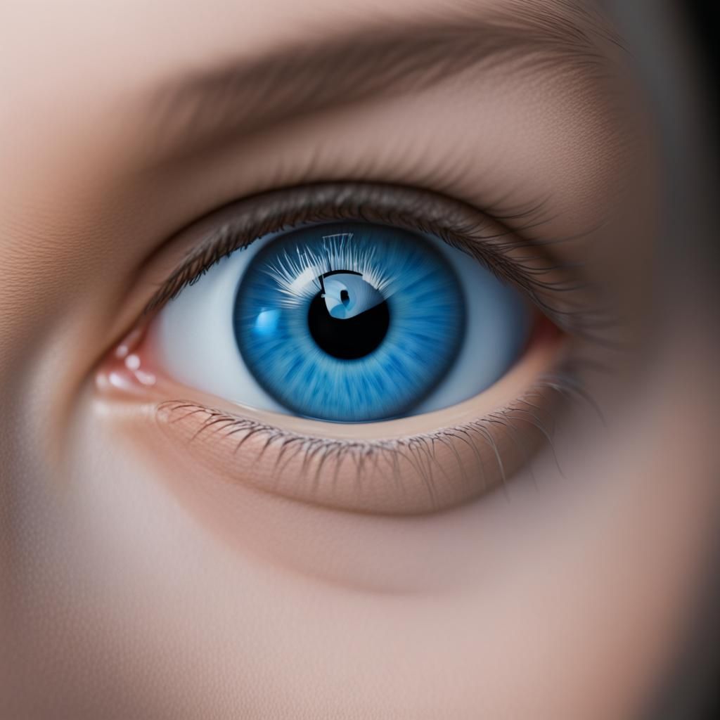 Macro Photo of a Realistic Blue Eye