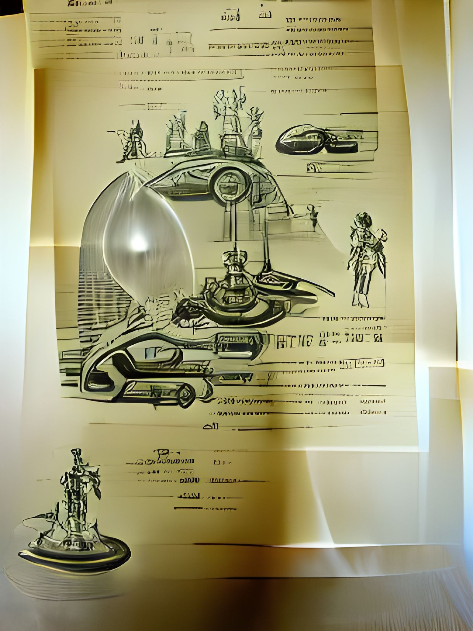 Futuristic Time Machine: Vintage Patent Illustration