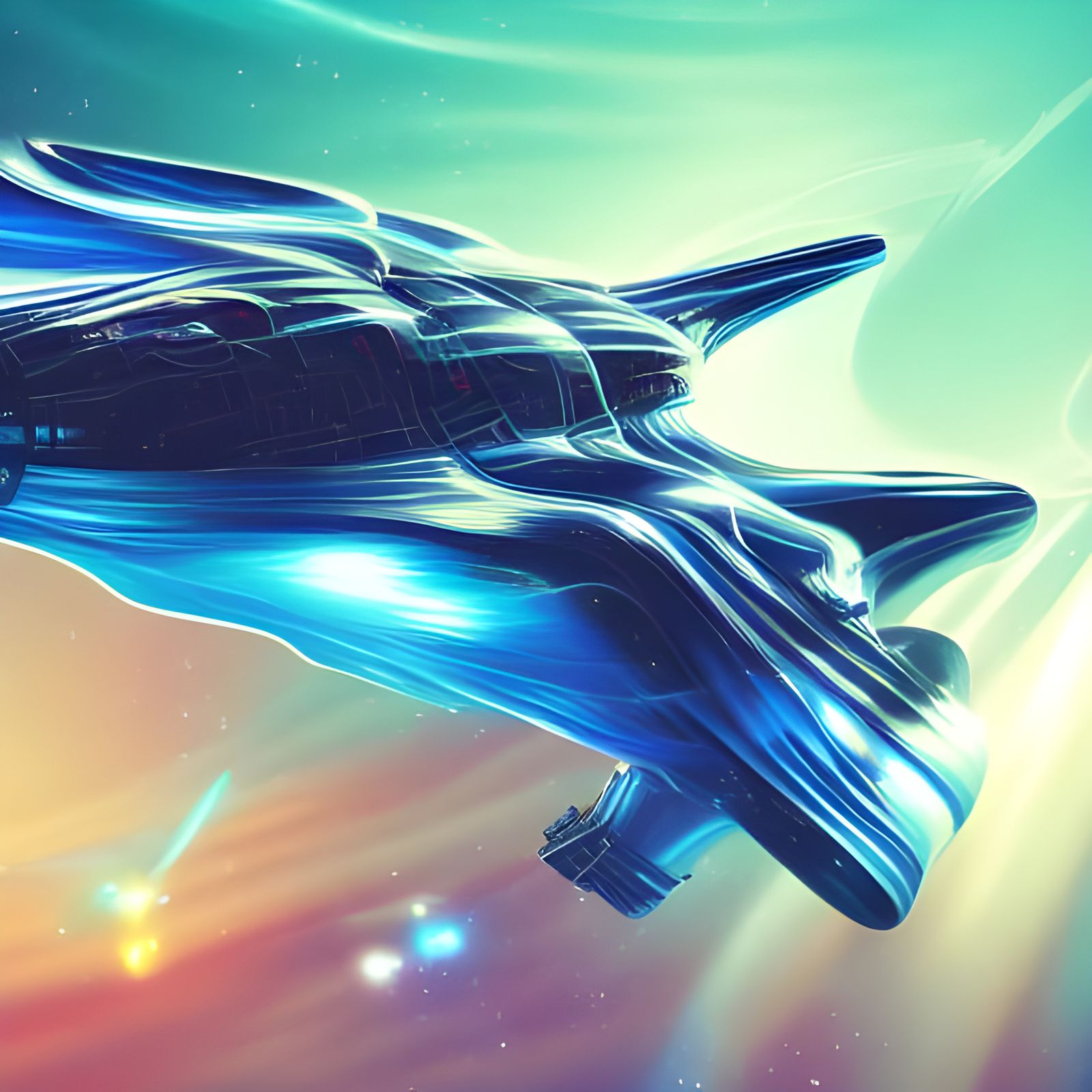 Detailed Space Transporter with Pets Concept Art