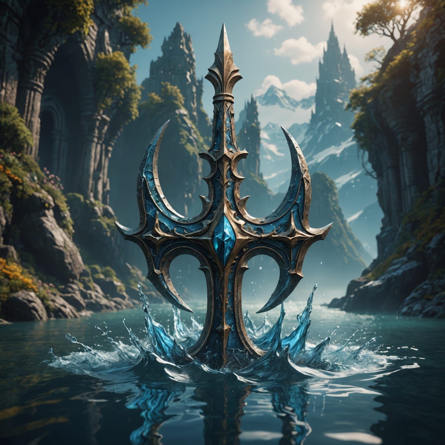 Mystical Trident Emerges from the Depths