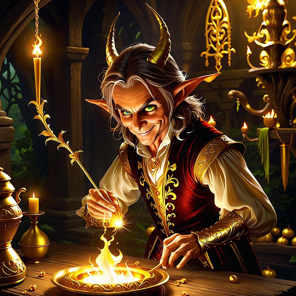 Rumpelstiltskin Spins Straw Into Gold