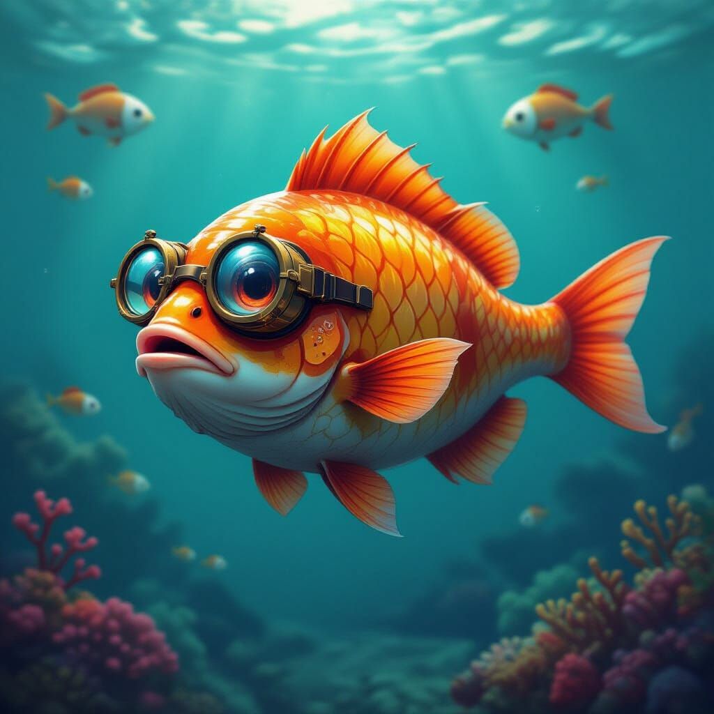 Evolved Gogglin: Crimson Fish with Reinforced Goggles