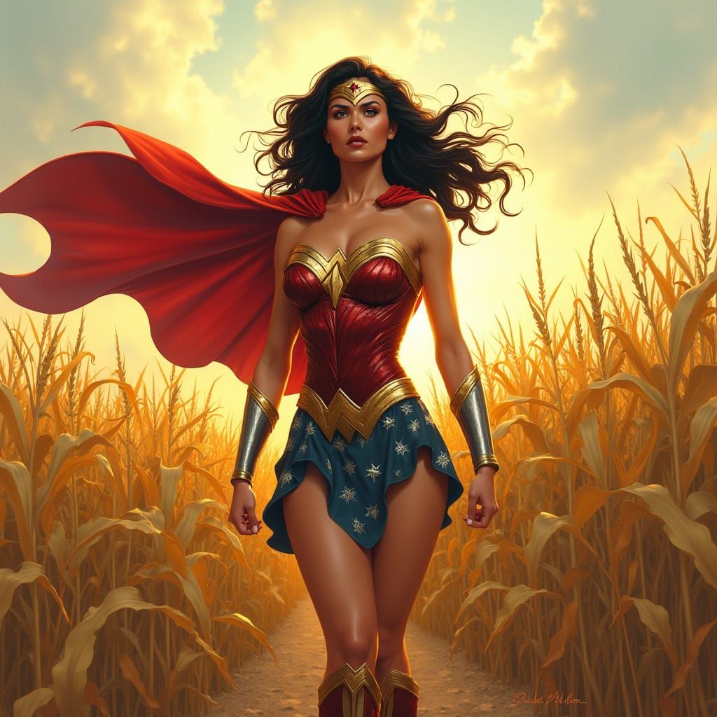 Wonder Woman Battles Michael Myers in Cornfield