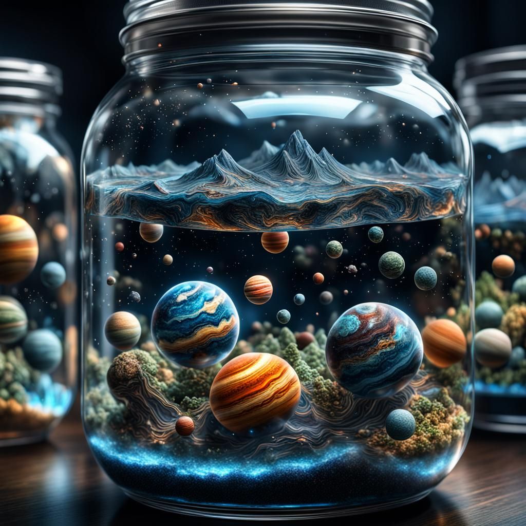 Planets in a Jar: Hyperrealistic Close-Up