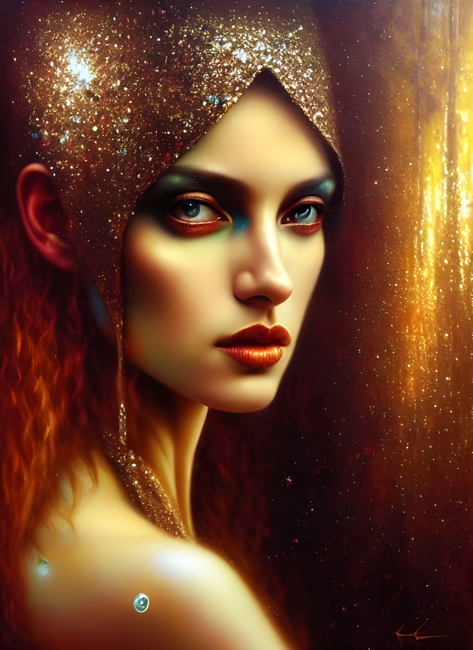Princess in Glittering Landscape: Fantasy Portrait