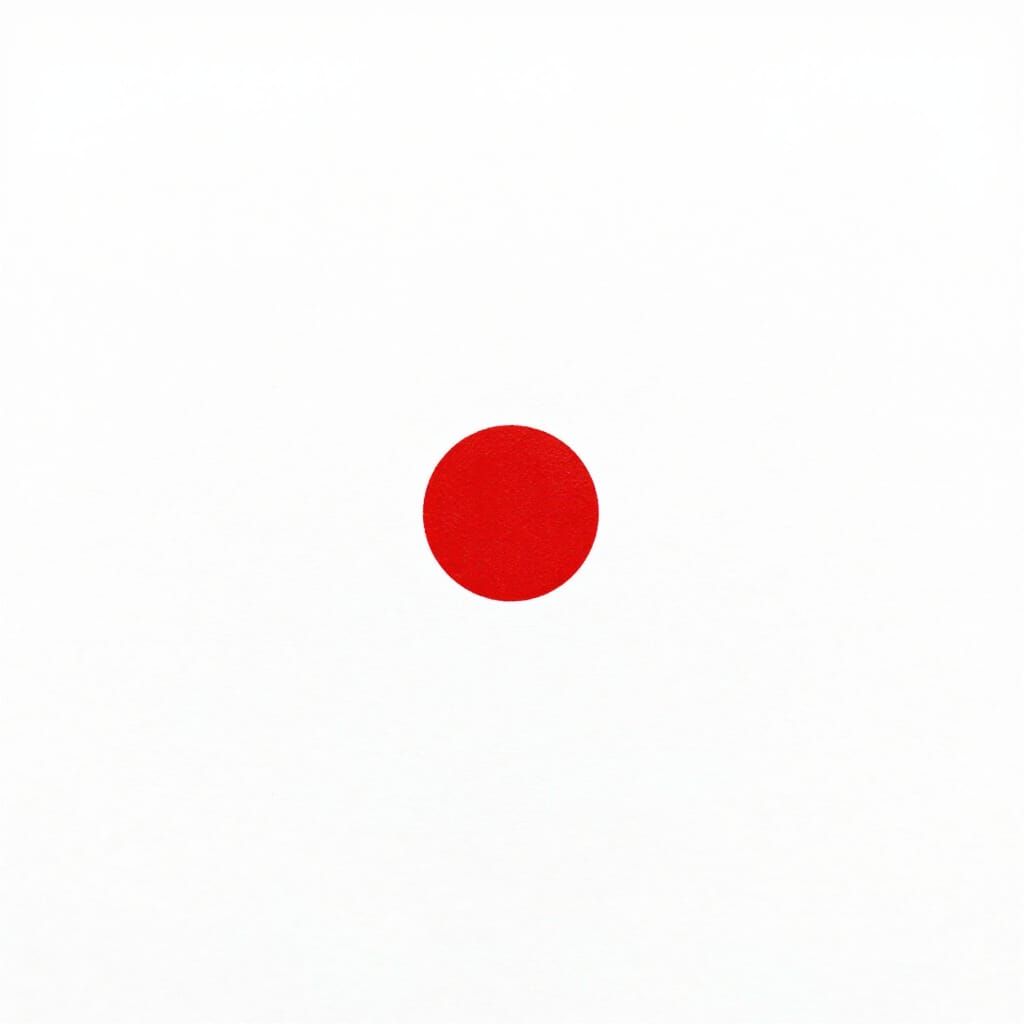 Minimalist Red Dot on White Background