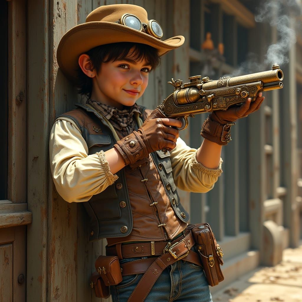 Steampunk Gunslinger Ready for Adventure