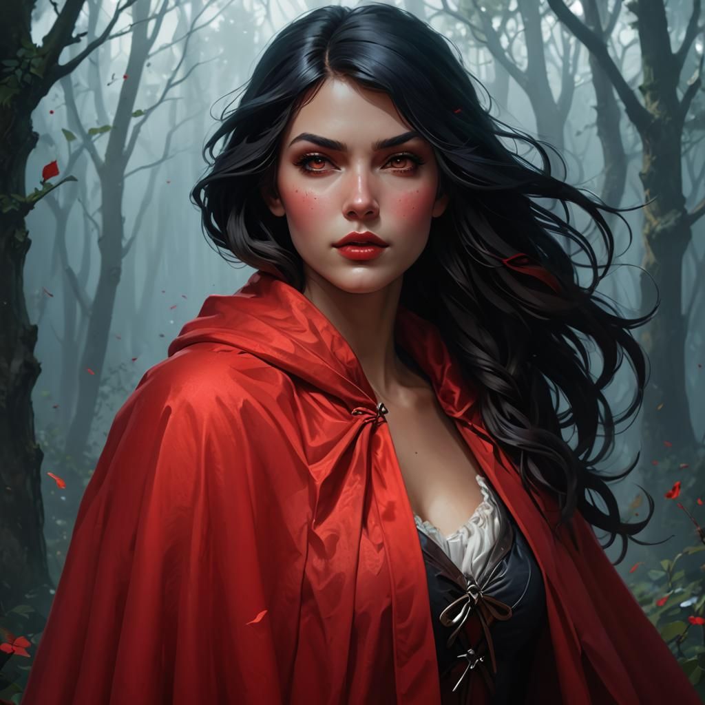 Little Red Riding Hood: Hyperdetailed Portrait in Triadic Co...