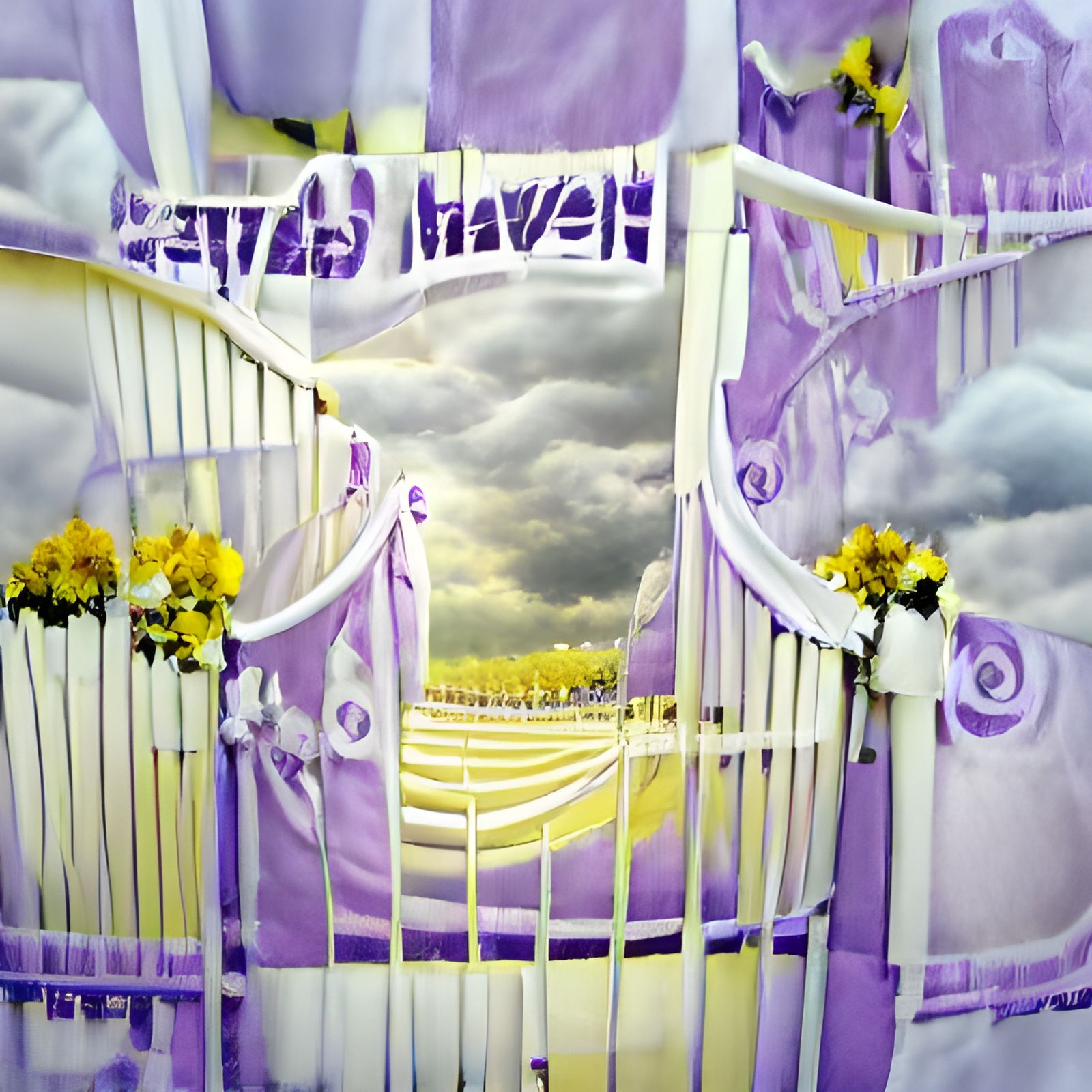 Pastel Heaven's Gate in Lavender and Yellow