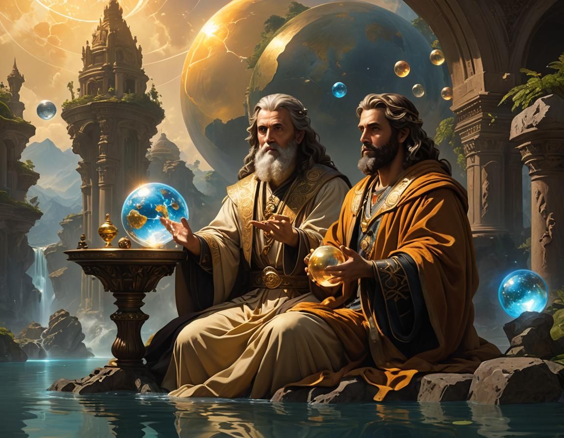 Apollonius of Tiana Portrait with Globe in Dramatic Lighting