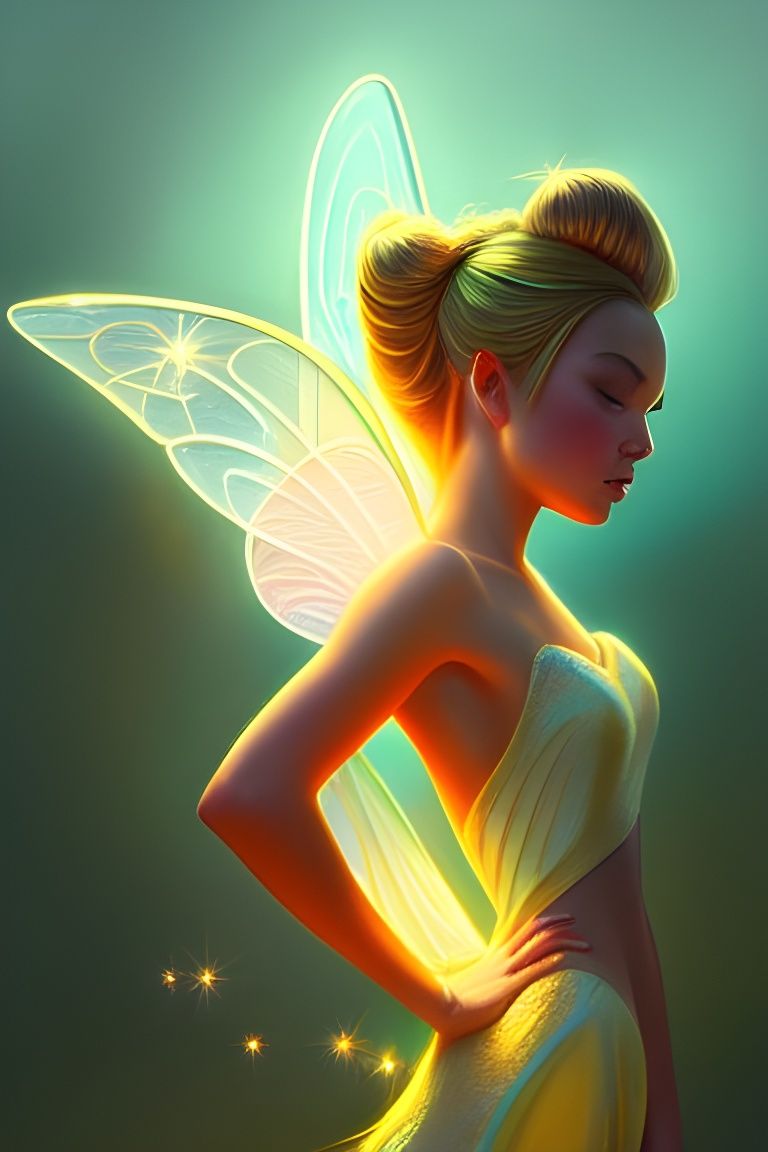 Fantasy Portrait of Tinkerbell in Golden Hour Lighting