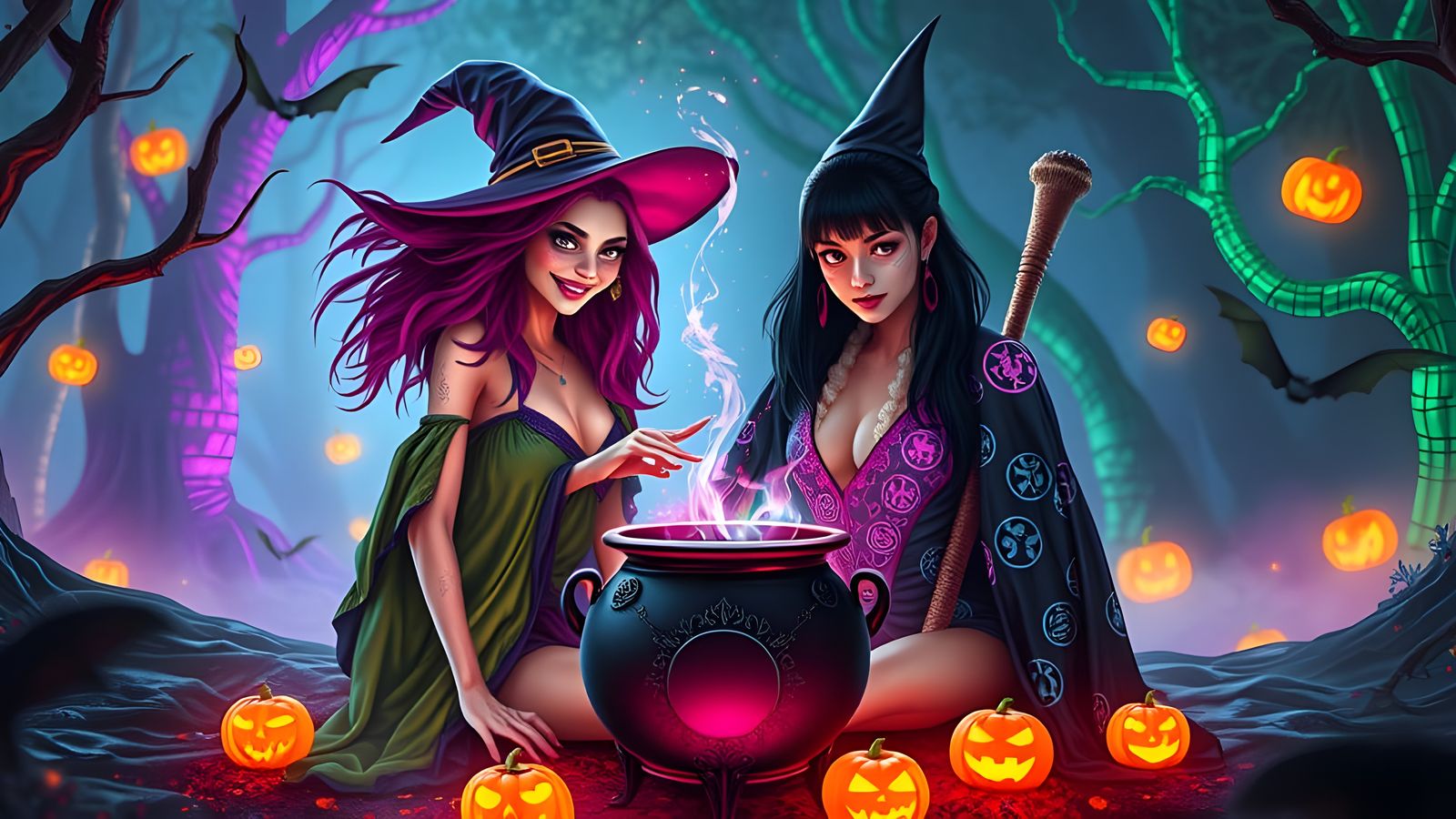 Futuristic Witches Brew Halloween Magic in High Definition