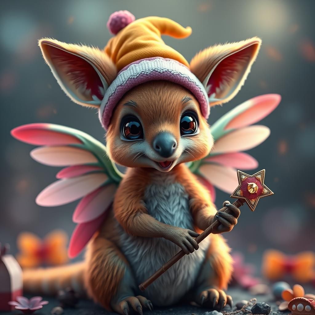 Adorable Kangaroo Parrot Hybrid in Fantasy Art
