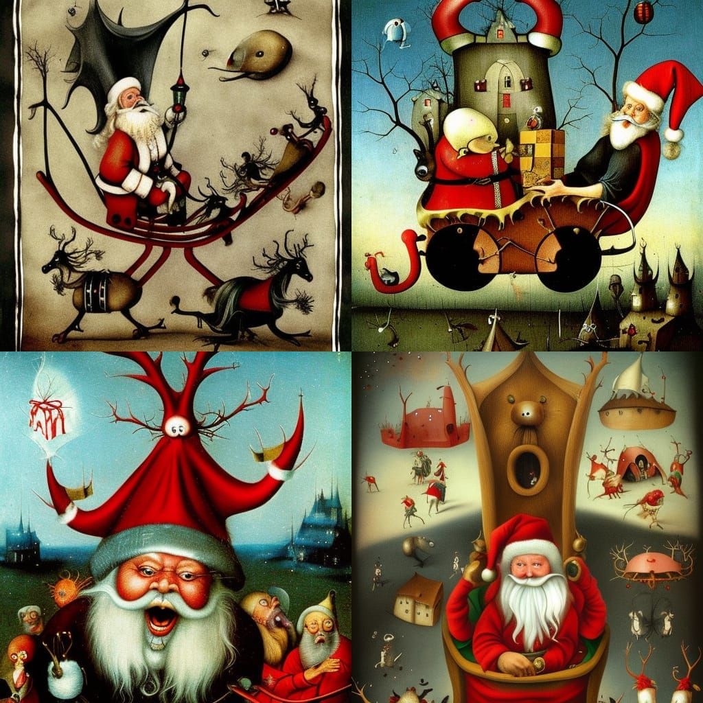 Santa's Grotesque Sleigh Ride: A Surreal Journey