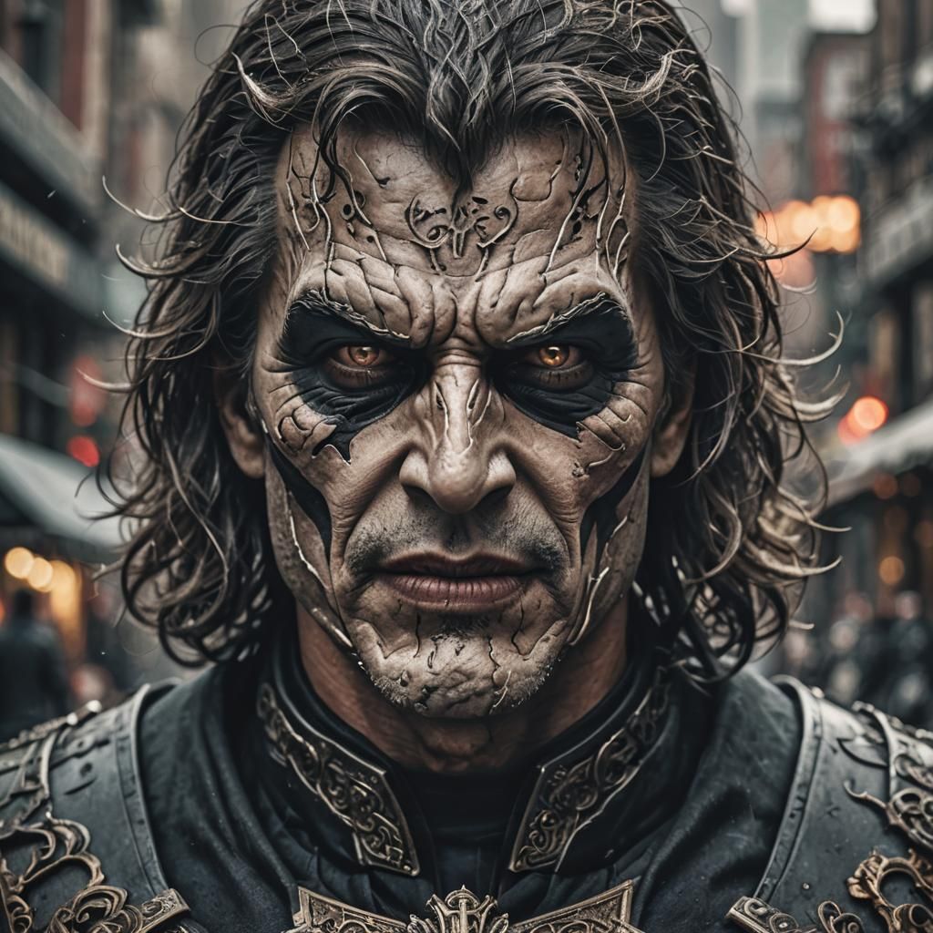 Cinematic Image of Hero's Descent into Villainy