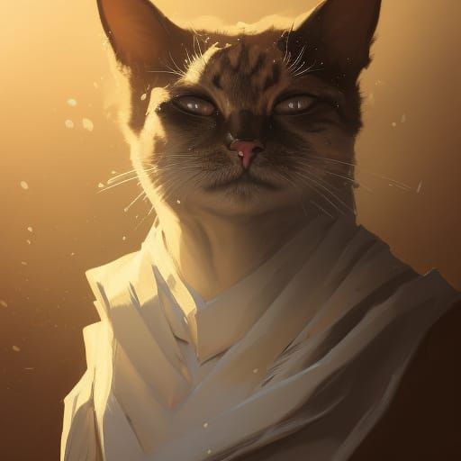 Hyperdetailed Cat Portrait in Dynamic Lighting