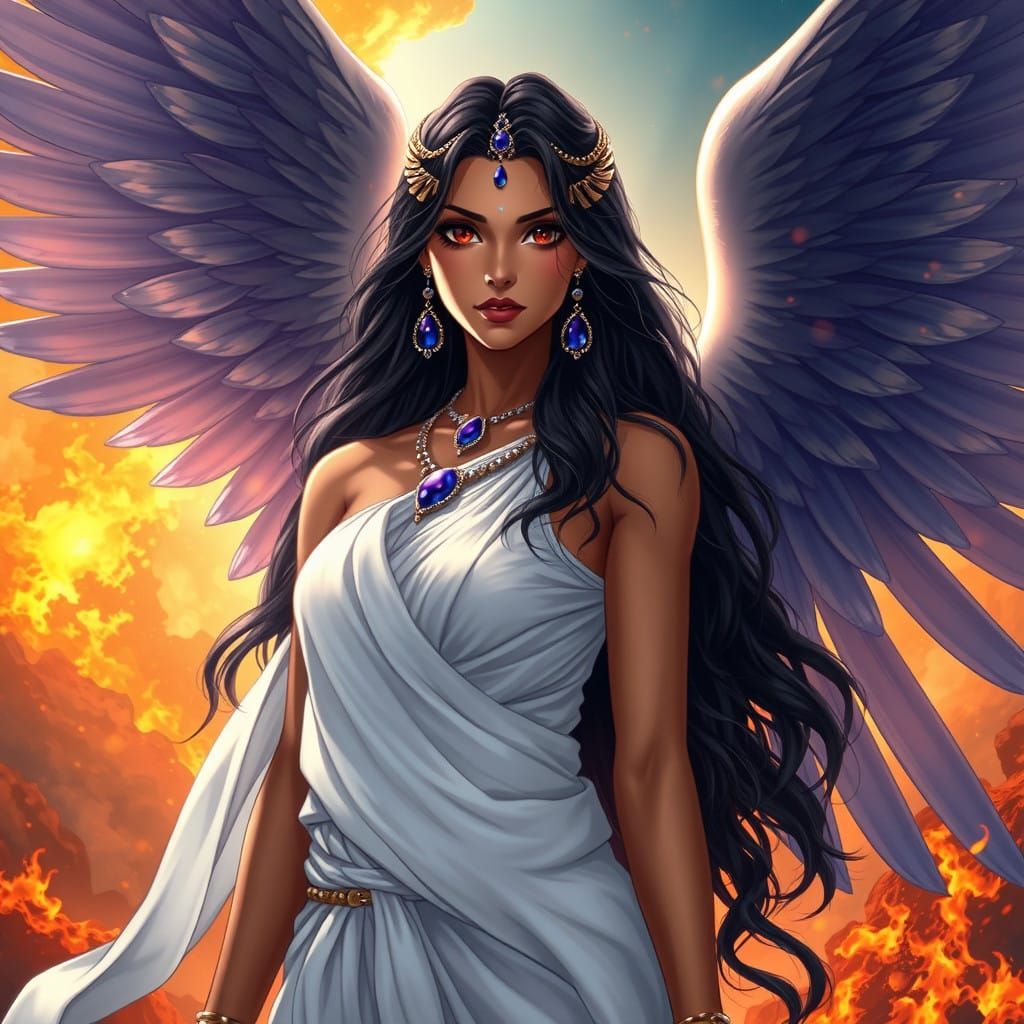 Ancient Mesopotamian Goddess of Heaven and Earth in Elegant....